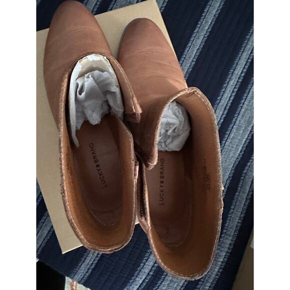 Lucky Brand Badhie Leather Ankle Cognac Boot Size 9 - Picture 8 of 14